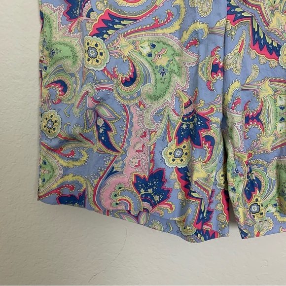 Ralph Lauren Golf Womens Paisley Bermuda Shorts Size 12 Pockets Colorful - Picture 8 of 11